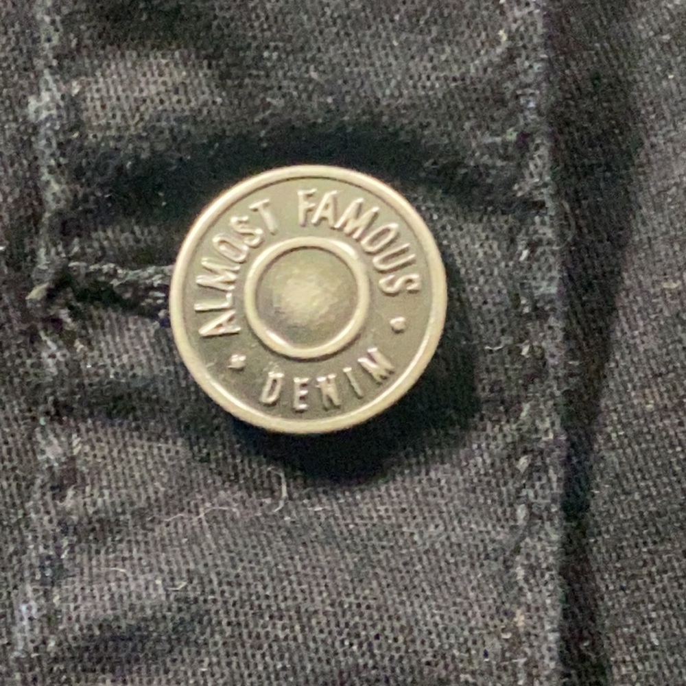 Almost Famous Black Denim Button Down Mini Skirt - Picture 2 of 8